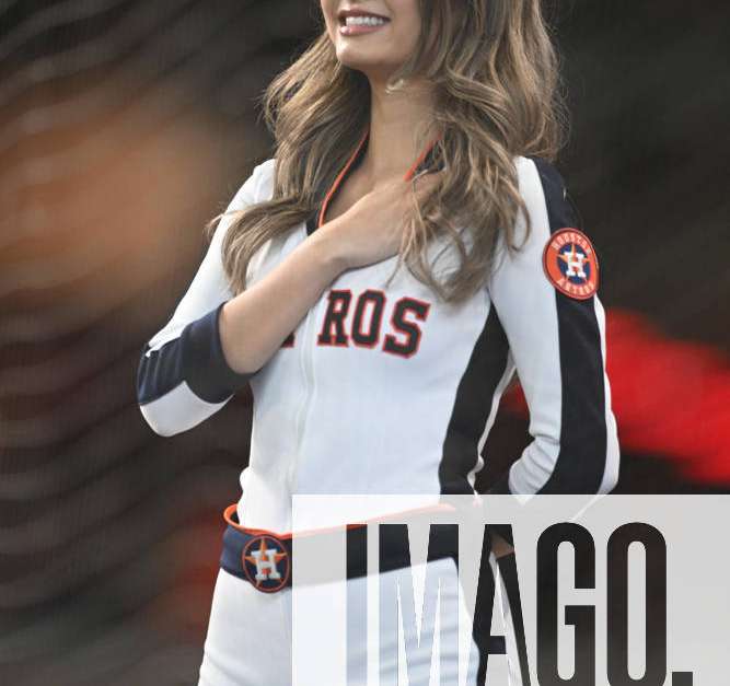 Houston, United States. 18th Apr, 2023. One of the Houston Astros Shooting  Stars during the National Anthem before the MLB game between the Toronto  Blue Jays and the Houston Astros on Tuesday