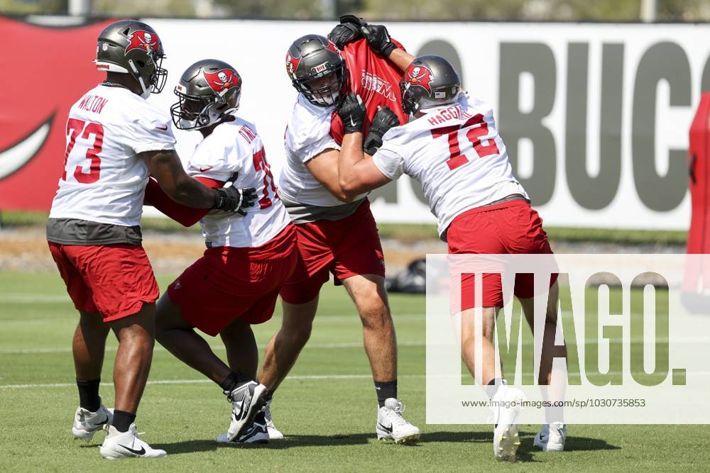 Tampa Bay Buccaneers offensive tackle Brandon Walton (73) walks