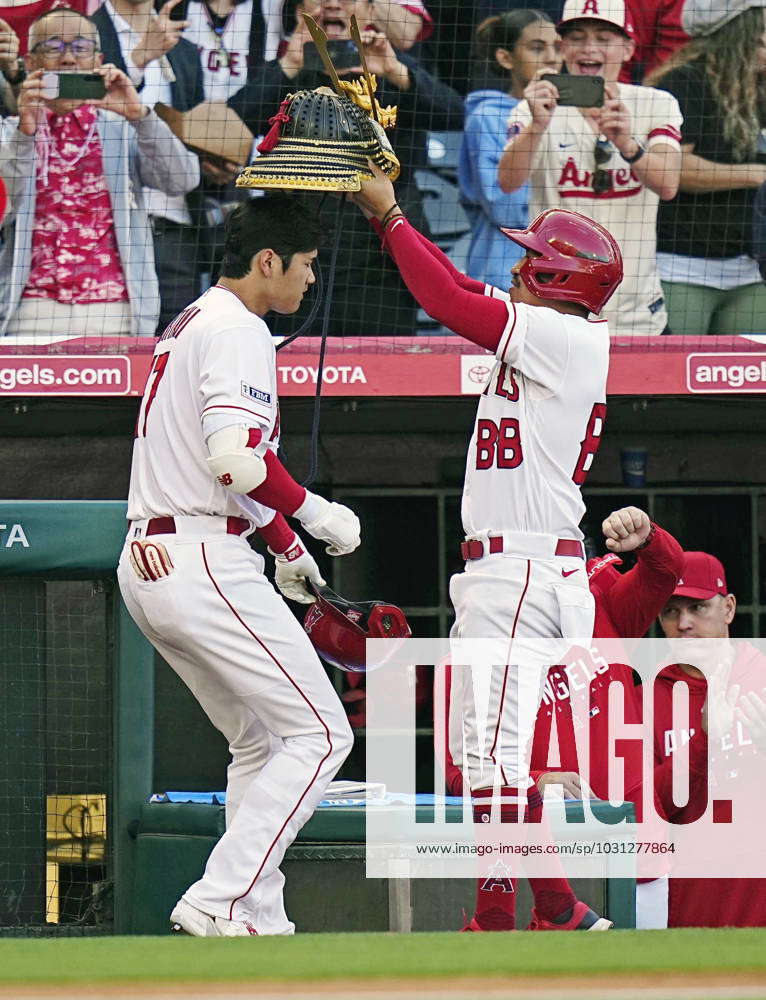 Shohei Ohtani of the Los Angeles Angels has a samurai warrior