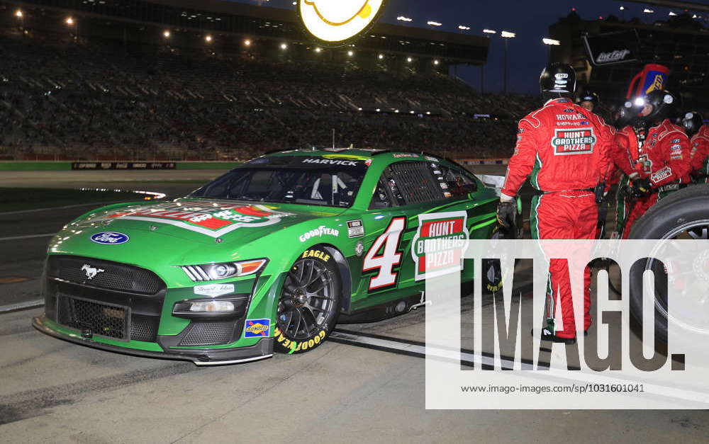 ATLANTA, GA - JULY 09: Kevin Harvick (#4 Stewart Haas Racing Hunt Brothers  Pizza Ford) races down the front stretch during the running of the NASCAR  Cup Series Quaker State 400 on