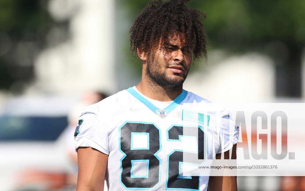 Carolina Panthers tight end Tommy Tremble walks to the field at the NFL  football team's training camp on Saturday, July 29, 2023, in Spartanburg,  S.C. (AP Photo/Jacob Kupferman Stock Photo - Alamy