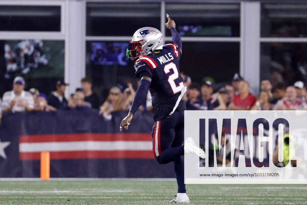 New England Patriots cornerback Jalen Mills (2) following an NFL preseason  football game against the Washington Football Team, Thursday, Aug. 12,  2021, in Foxborough, Mass. (AP Photo/Stew Milne Stock Photo - Alamy