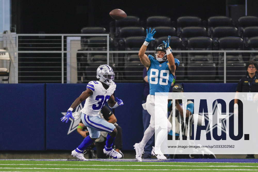 Jacksonville Jaguars wide receiver Oliver Martin (88) stiff arms