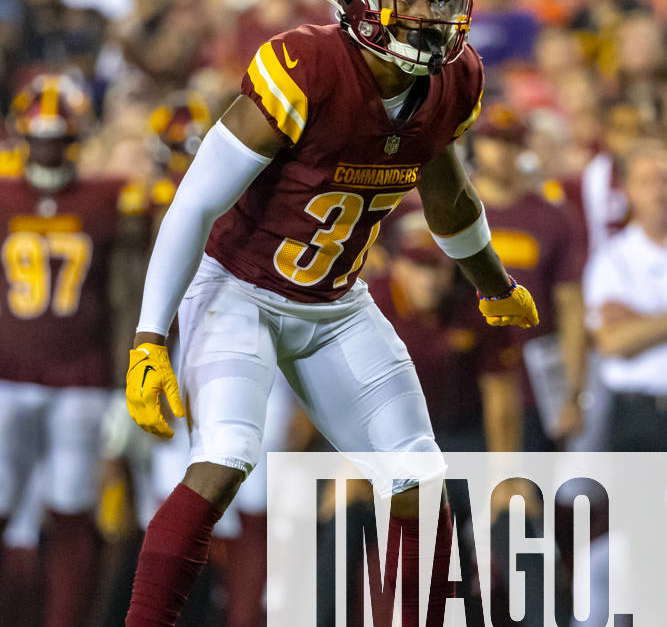 Washington Commanders cornerback Rachad Wildgoose (37) runs during an NFL  preseason football game against the Cincinnati Bengals, Saturday, August  26, 2023 in Landover. (AP Photo/Daniel Kucin Jr Stock Photo - Alamy