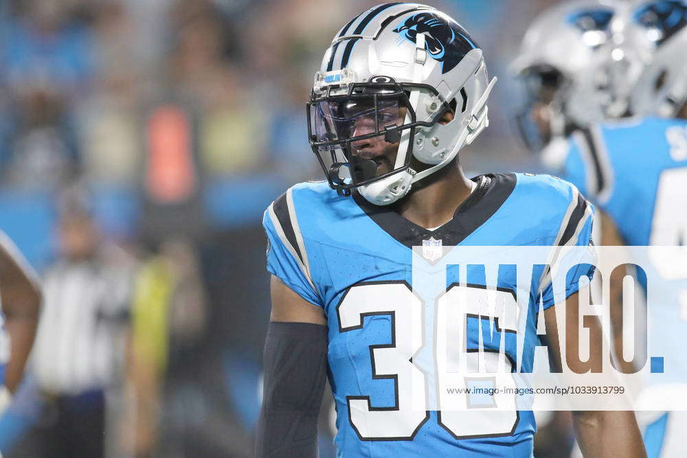 Carolina Panthers cornerback Herb Miller (36) lines up on defense during an NFL  preseason football game against the Detroit Lions, Friday, Aug. 25, 2023,  in Charlotte, N.C. (AP Photo/Brian Westerholt Stock Photo - Alamy