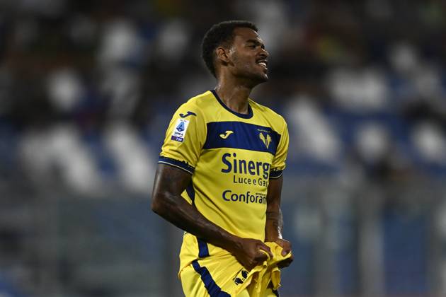 US Sassuolo v Hellas Verona FC - Serie A Cyril Ngonge of Hellas Verona FC  looks dejected during the