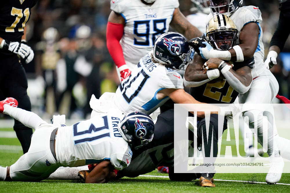 Tennessee Titans linebacker Jack Gibbens (50) during an NFL football game  against the New Orleans Saints, Sunday, Sep. 10, 2023, in New Orleans. (AP  Photo/Tyler Kaufman Stock Photo - Alamy