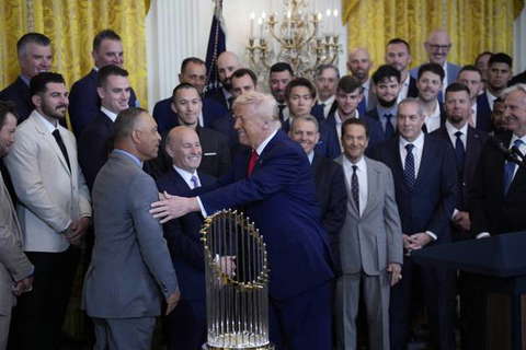 Baseball, MLB, World Series-Sieger Los Angeles Dodgers bei Donald Trump im Weißen Haus