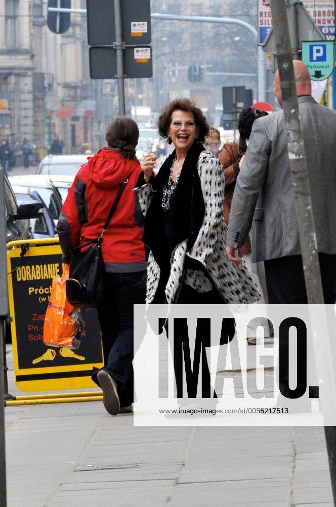 Claudia Cardinale smokes a cigarette on April 2, 2011 in the streets of ...