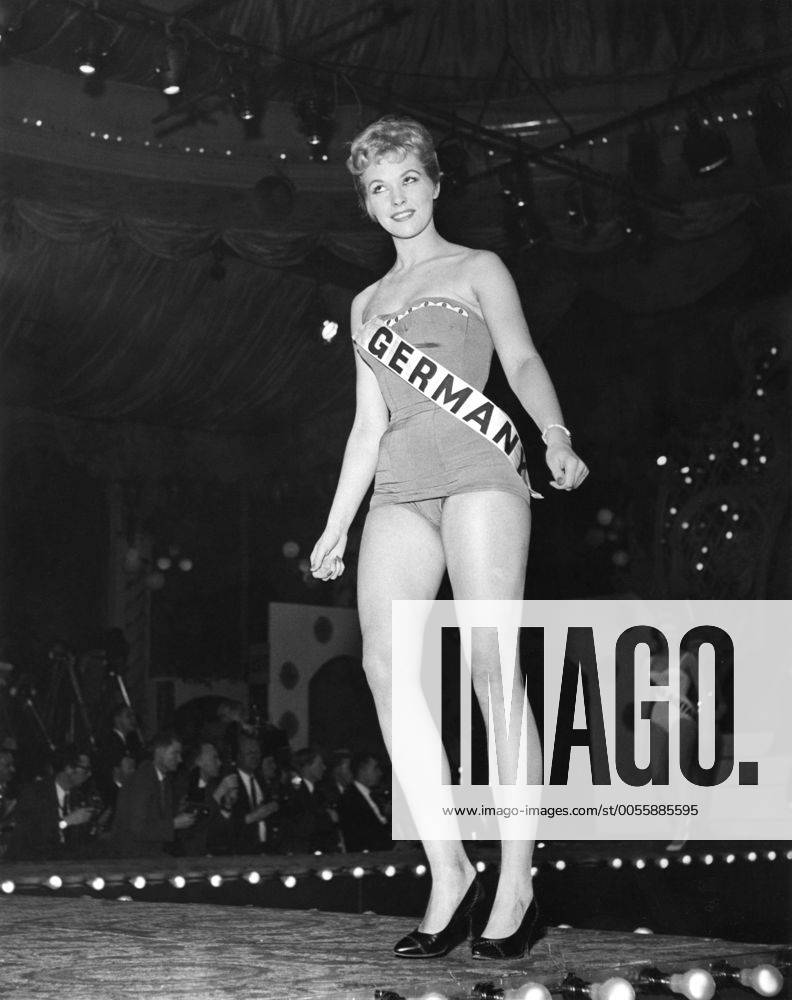 Lovely Anne Marie Karsten from Germany parading down the catwalk in her bathing suit during the