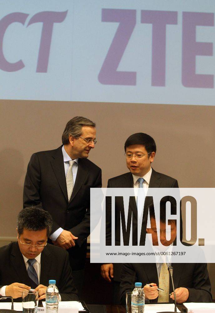 ATHENS, ZTE Vice President Zhou Jianfeng and Ju Weiping, Managing ...