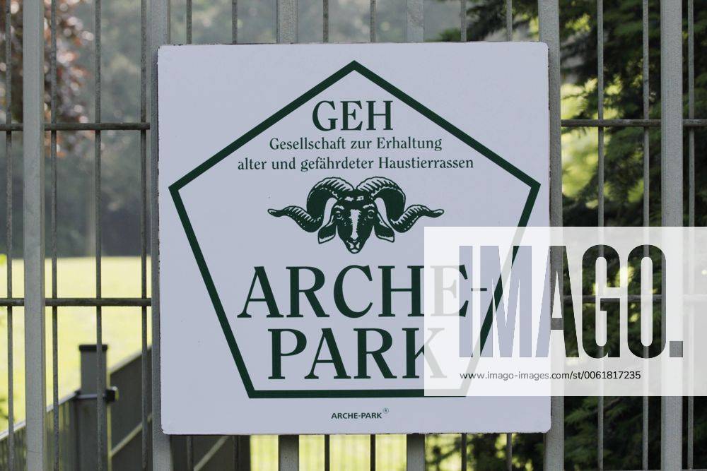 Schild des Arche Parks Tiergehege Witthausbusch f r bedrohte