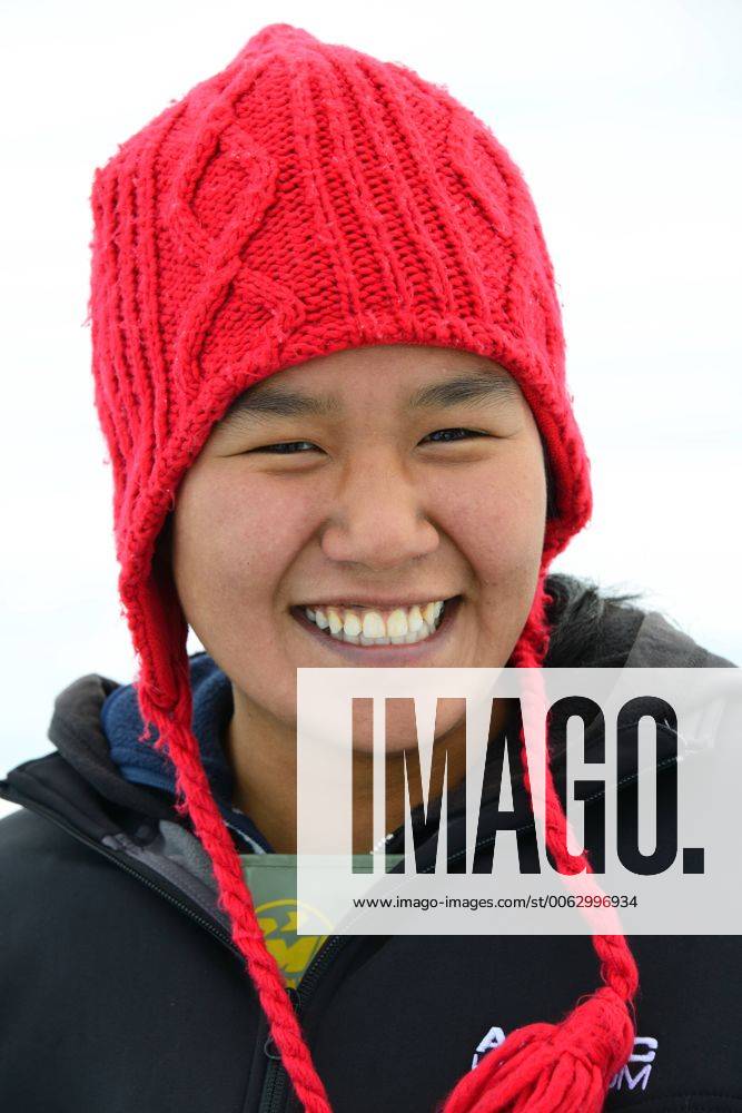 Portrait of a young inuit woman, Grise Fiord, Ellesmere Island, Nunavut ...