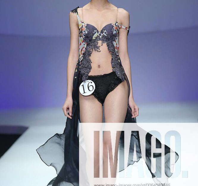 Chinese and foreign models showcase designs in the Ordifen Cup China  Lingerie Design Contest during