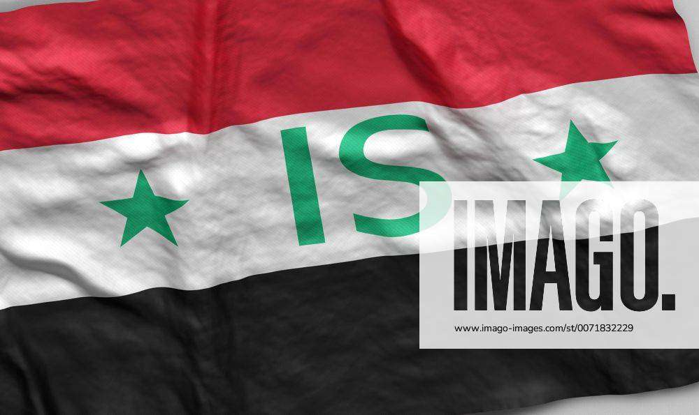 Syrien Flagge mit IS Schriftzug, Computergrafik
