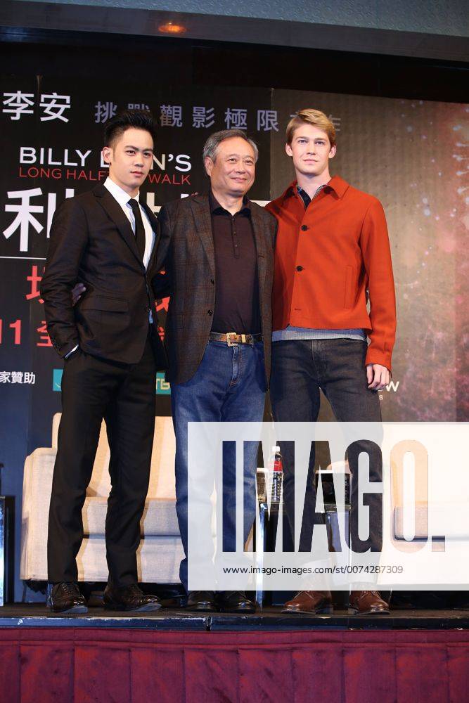 TAIPEI, CHINA - NOVEMBER 03: (L-R) Actor Mason Lee, his father director Ang  Lee and British actor