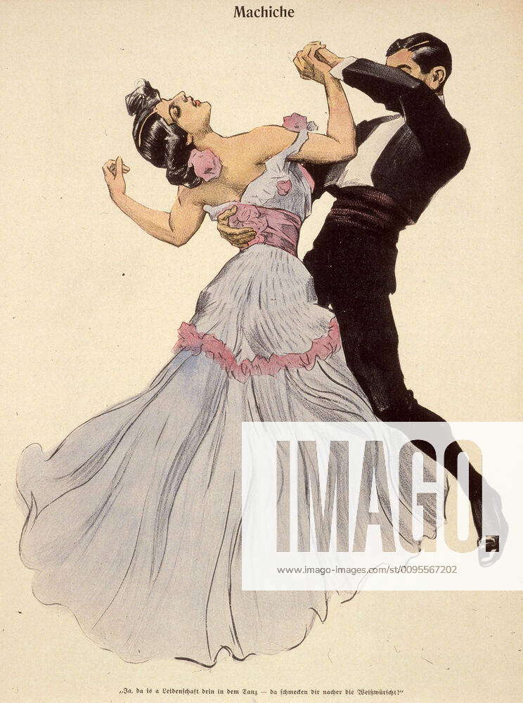DANSE Couple dansant la machiche . Illustration Reznicek, Ferdinand von ...