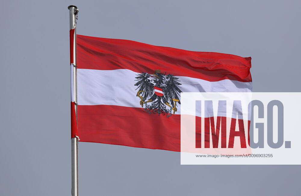 Fahne Österreich, Österreich Flagge Wien, BKA, 12. 02. 2020 Flagge  Österreich, Österreich Fahne