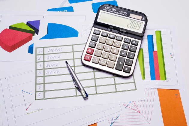 Calculation chart with calculator and