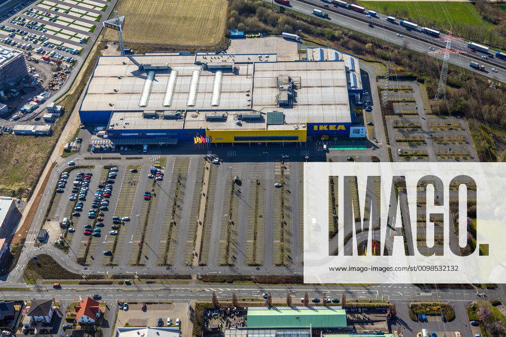 Luftbild, Ikea Möbelhaus, Unna-Königsborn, Stadtgrenze Kamen, Südkamen, Kamen, Ruhrgebiet