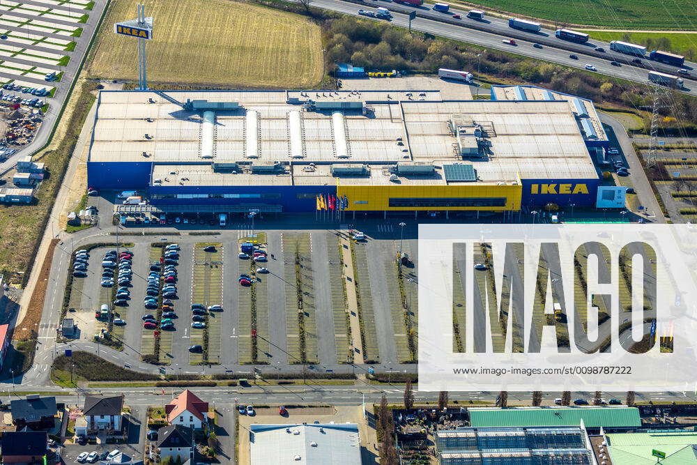 Luftbild, IKEA Einrichtungshaus Kamen, Möbeldiscount, Möbelgeschäft, Südkamen, Kamen, Ruhrgebiet