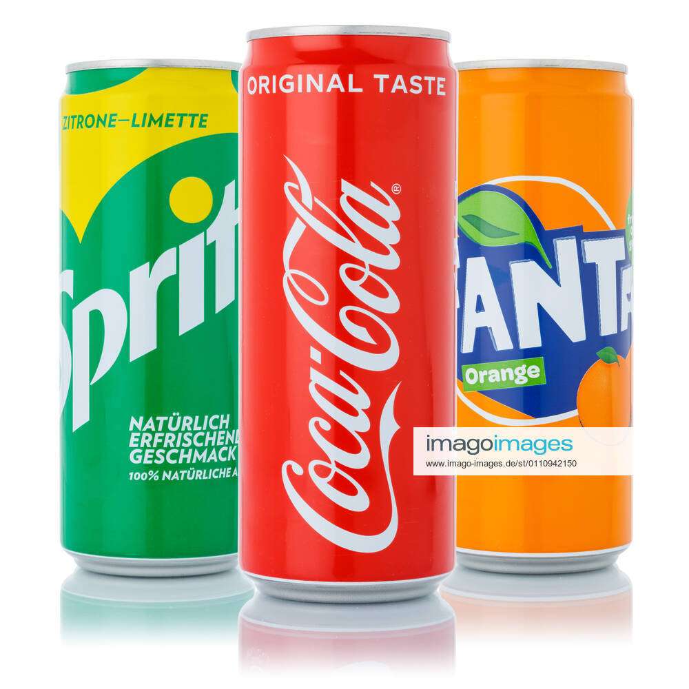 Coca Cola Coca-Cola Produkte Fanta Sprite Limonade Softdrink Getränke in  Dose Freisteller