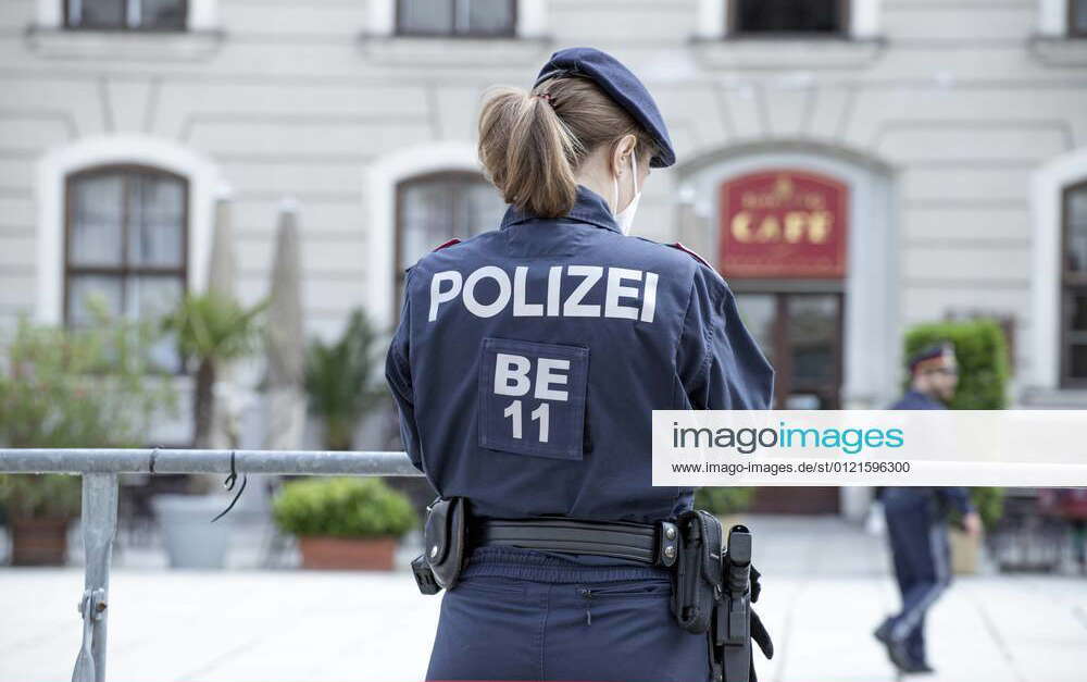 Wien, Österreich: Polizei im Einsatz *** Vienna, Austria: Police on duty Eine Polizistin ist im Zug