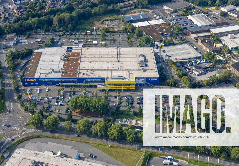 Luftbild, Indupark Gewerbegebiet mit dem IKEA Einrichtungshaus im Stadtteil Oespel in Dortmund