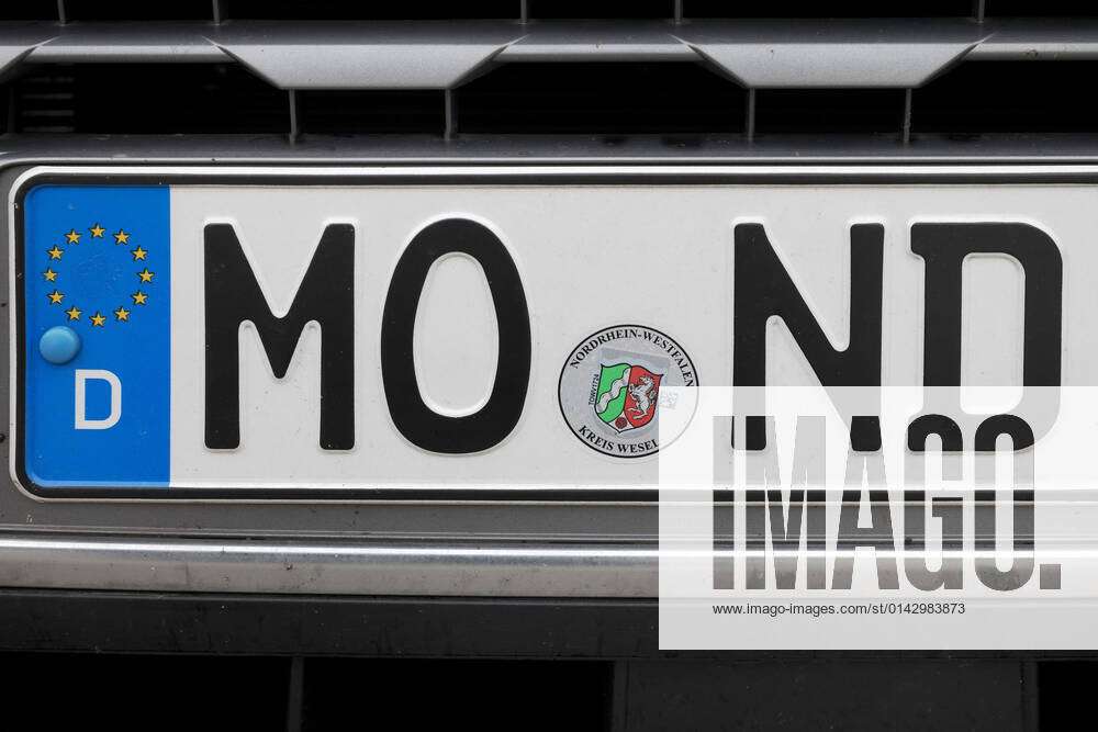 Autokennzeichen MO ND in Moers, Deutschland, Nordrhein 