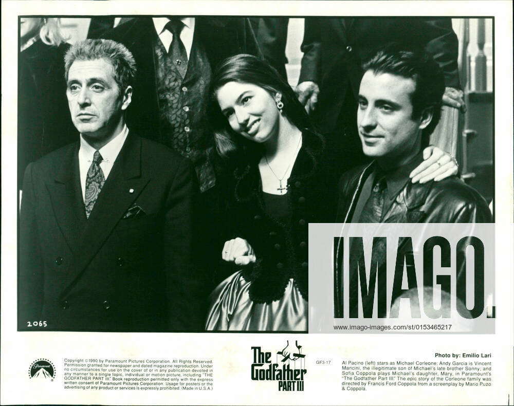 THE GODFATHER PART III, from left: Sofia Coppola, Andy Garcia, 1990,  Paramount courtesy Everett