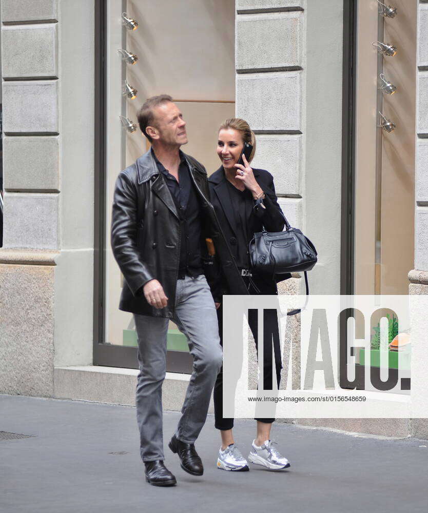 Milan, 21-04-2022 Rocco Siffredi after having lunch with his wife ROSA  CARACCIOLO at the