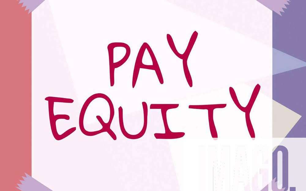 Text Caption Presenting Pay Equity Business Approach Eliminating Sex