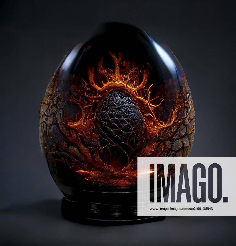 Glowing Dragon Egg with Broken Surface, Glowing Dragon Egg with Broken