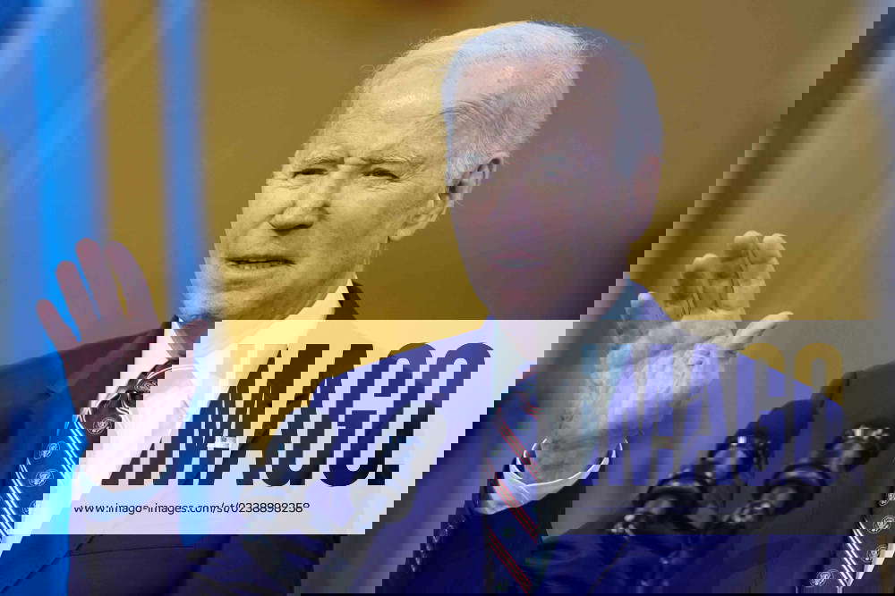 United States President Joe Biden makes remarks as he discusses his