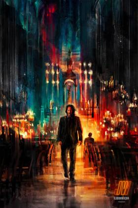 JOHN WICK: CHAPTER 4, US poster, Keanu Reeves, 2023. Illustration by Alice  X. Zhang / © Lionsgate / Courtesy Everett Collection Stock Photo - Alamy