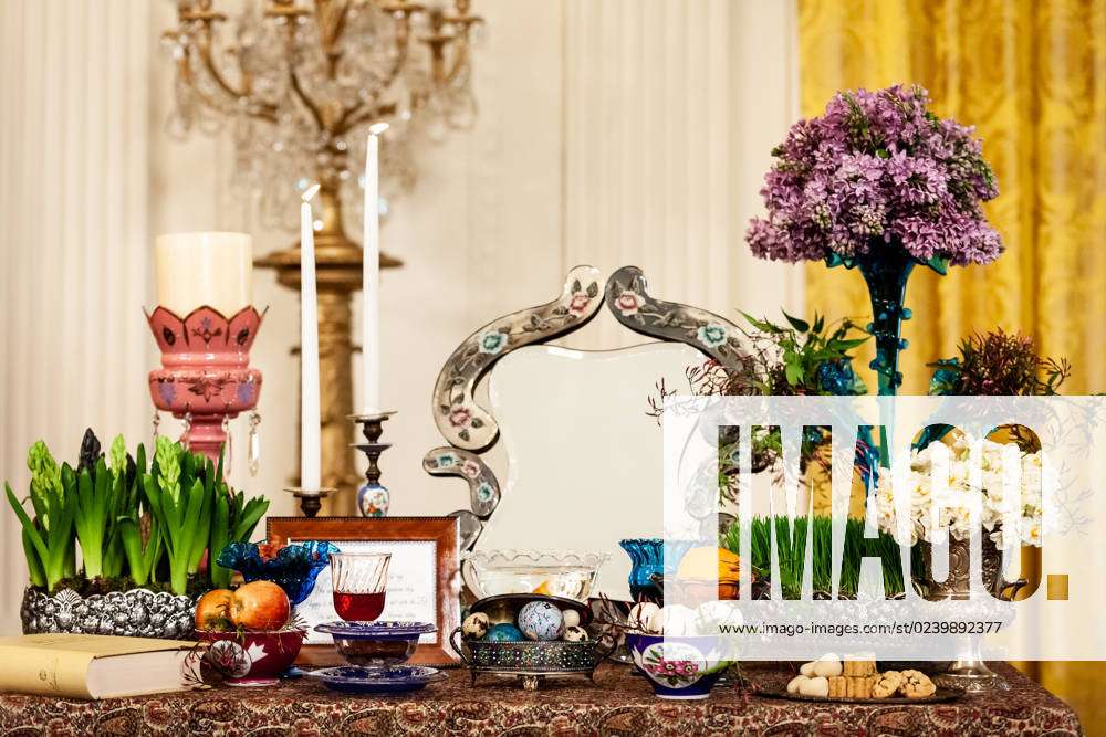 Nowruz reception at the White House The haftseen table is prepared for