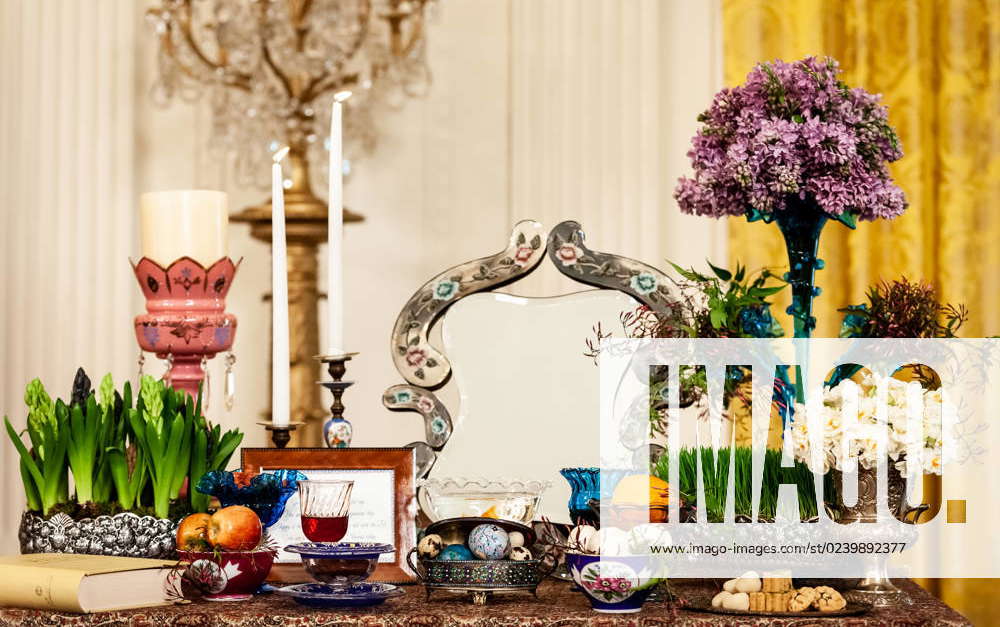 Nowruz reception at the White House The haftseen table is prepared for