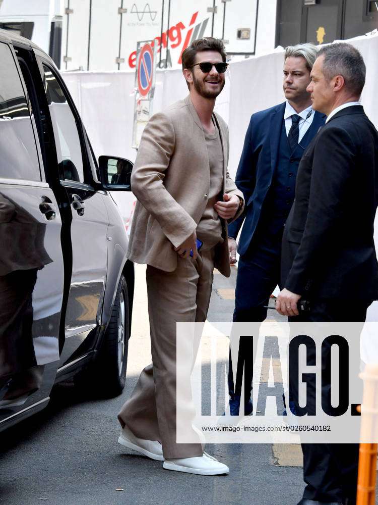 MFW - Zegna Arrivals Andrew Garfield outside the Zegna Spring Summer