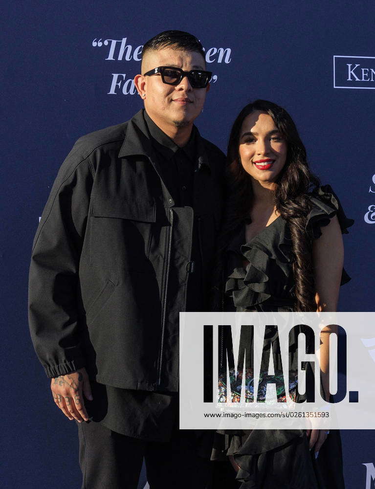 Julio Urías and Daisy Perez attend the Los Angeles Dodgers