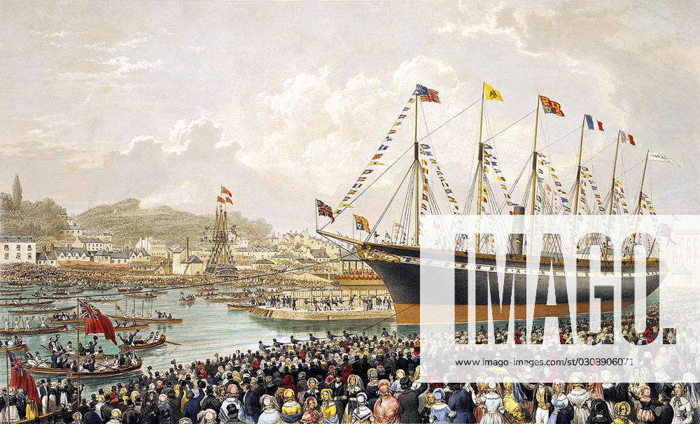 The SS Great Britain being launched into Bristol??s Floating Harbour on July 19, 1843 -