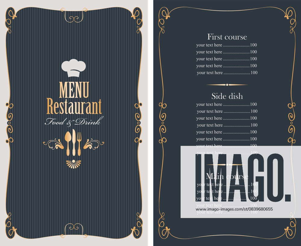 Elegant Restaurant Menu With Gold Accents A sophisticated restaurant ...