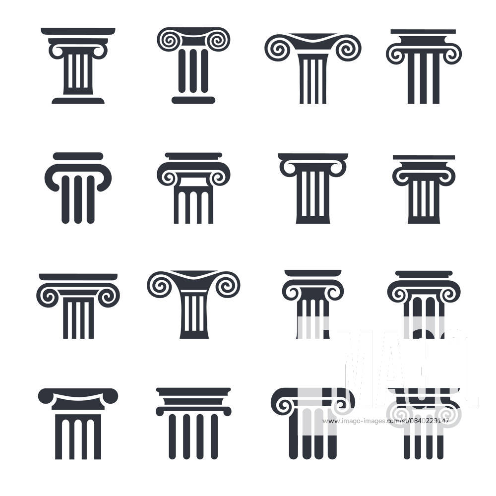 Classical Column Icons A set of detailed black column icons ...