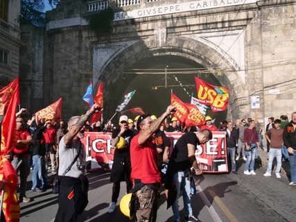 Italy, Genoa, demonstration against the planned closure of the Ilva plant in November